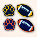 Dog Paw & Football Punch Needle Coasters