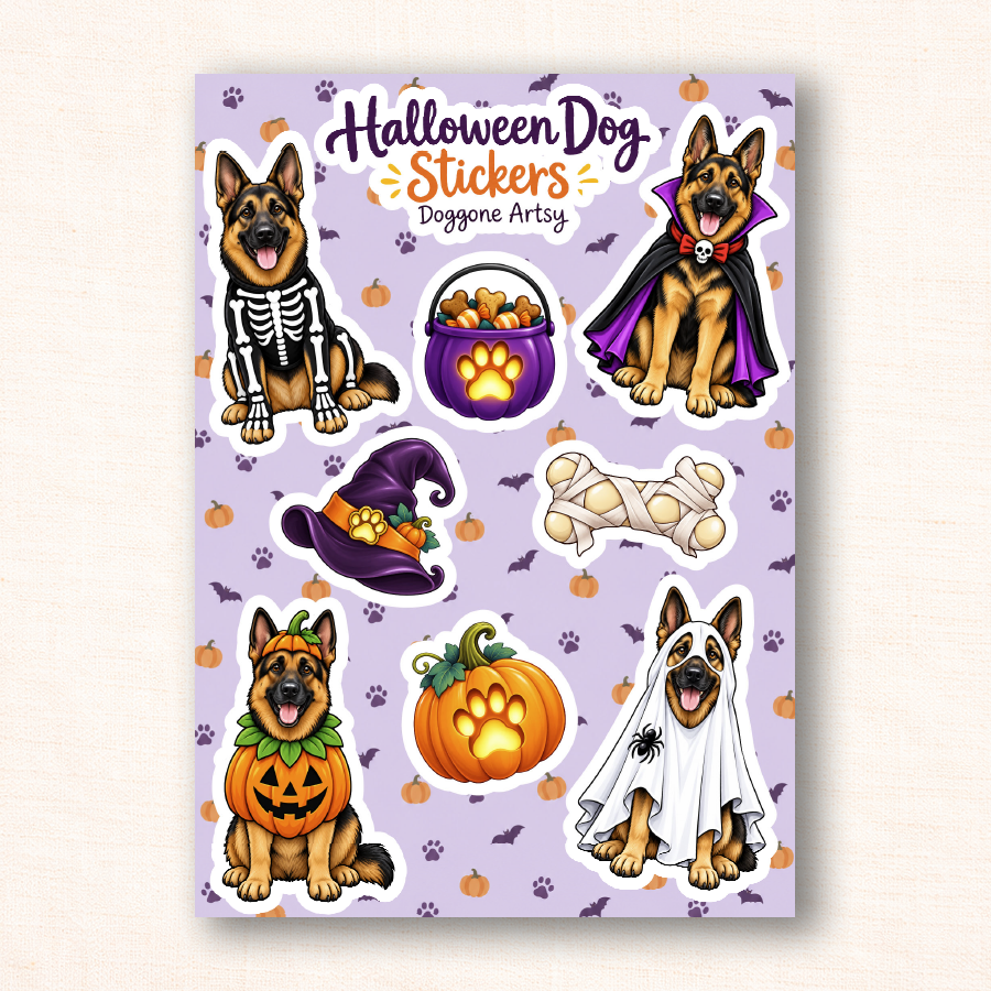 Halloween Dog Sticker Sheets