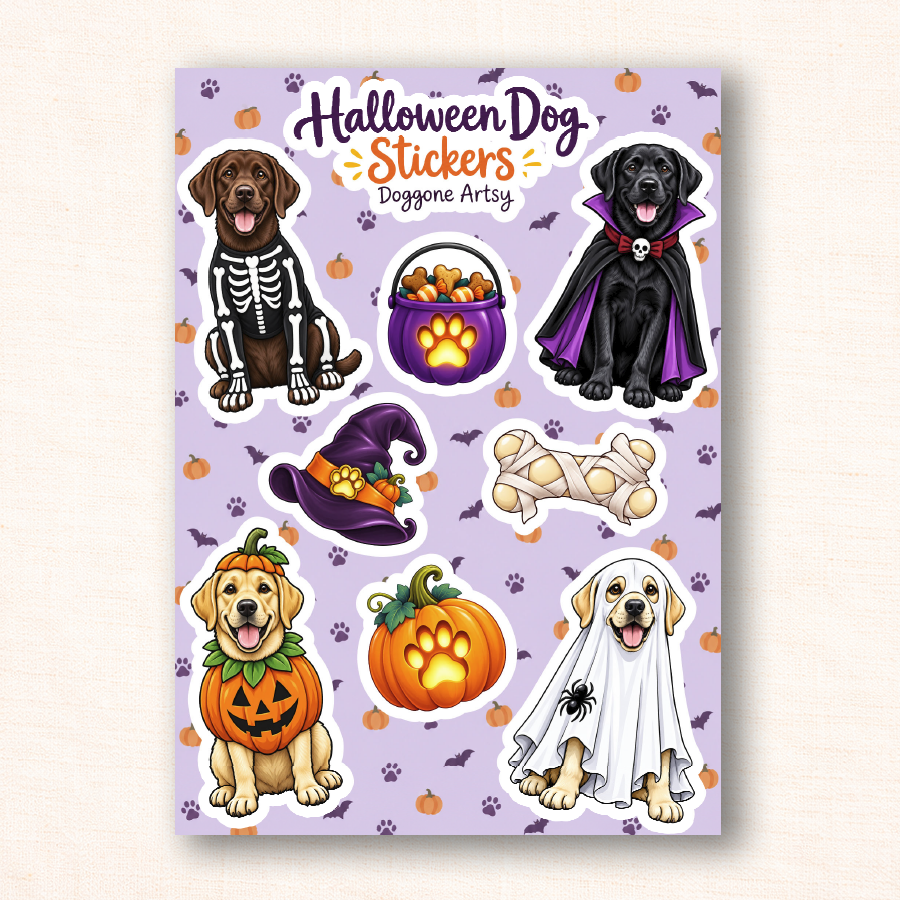 Halloween Dog Sticker Sheets