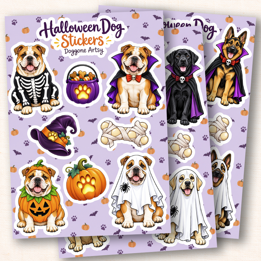 Halloween Dog Sticker Sheets
