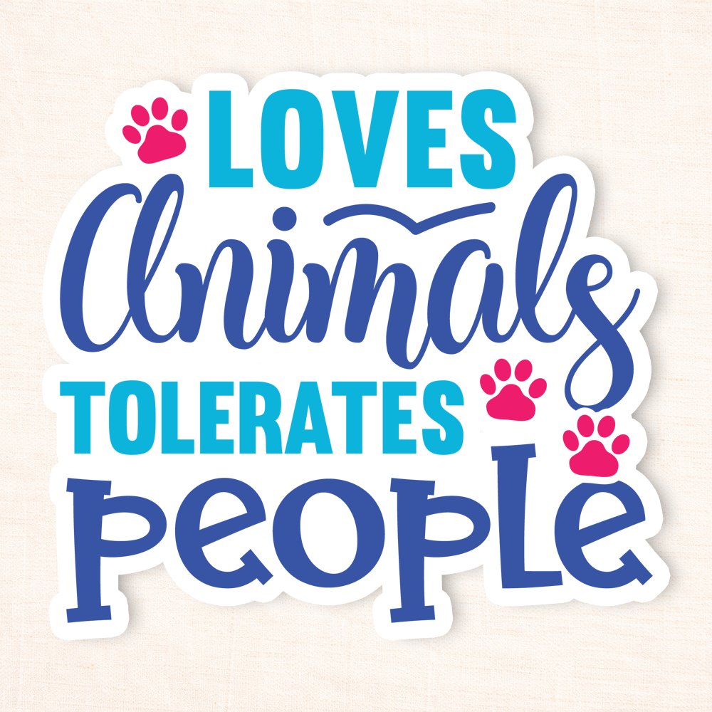 Loves Animals Tolerates People Sticker